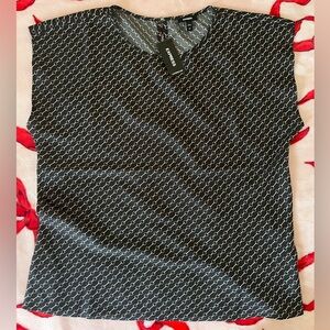 NWT Express Satin Printed Gathered Top